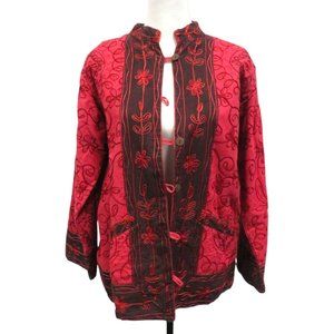Galeno 100% Cotton Two-tone Embroidered Jacket Size M
